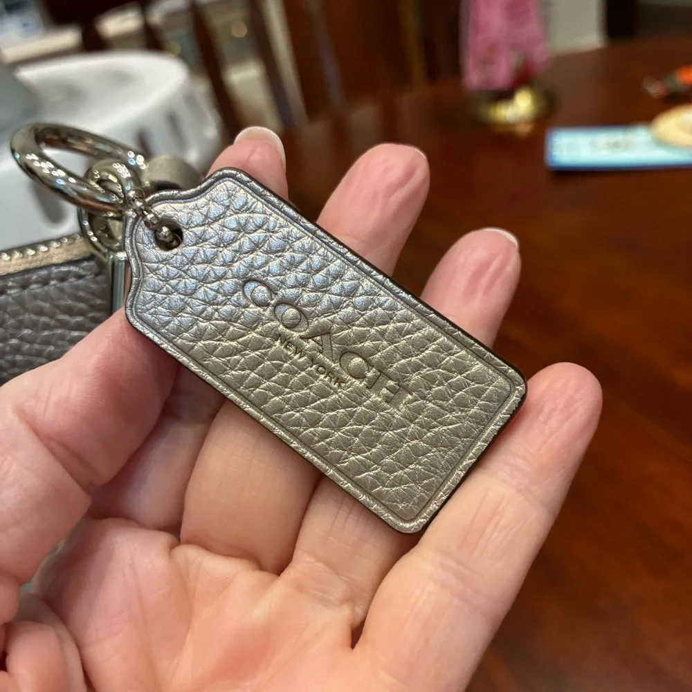 Coach Mini Abby Duffel Metallic Silver Pebbled Leather Crossbody
